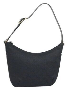 GUCCI GG Canvas Hand Bag Black Silver 005 0813